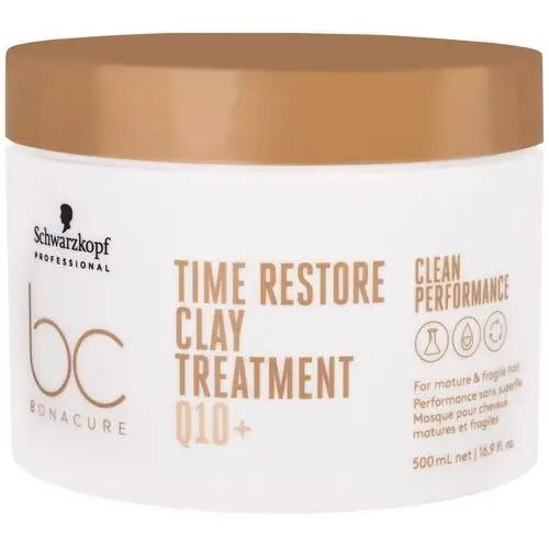 Schwarzkopf bc time restore clay treatment q10+ maska wzmacniająca włosy, 500ml