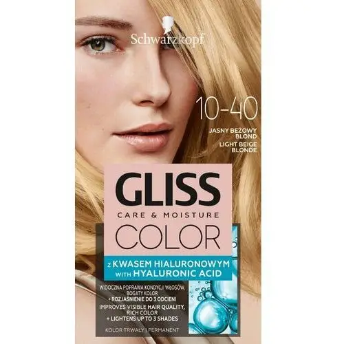 Schwarzkopf gliss color care & moisture farba do włosów 10-40 jasny beżowy blond 1op