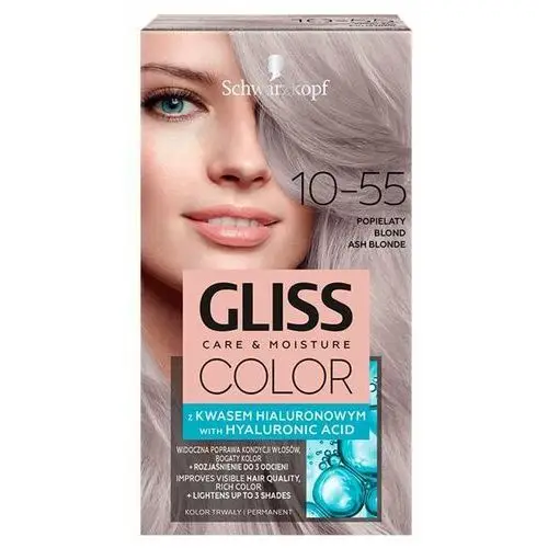 Schwarzkopf Gliss gliss color farba do włosów z kwasem hialuronowym 10-55 popielaty blond 142.5 ml