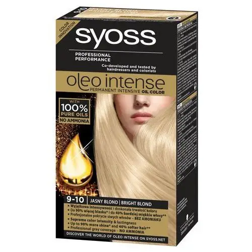 Syoss Oleo Intense Farba do włosów 9-10 jasny blond, kolor blond