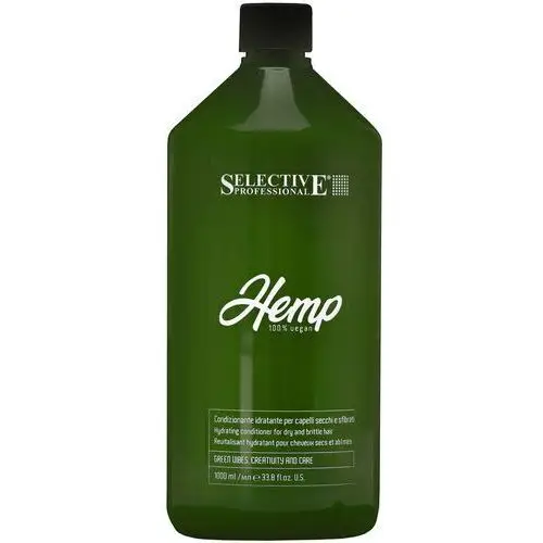 Hemp 100% vegan - nawilżająca odżywka do włosów suchych i zniszczonych, 1000ml Selective