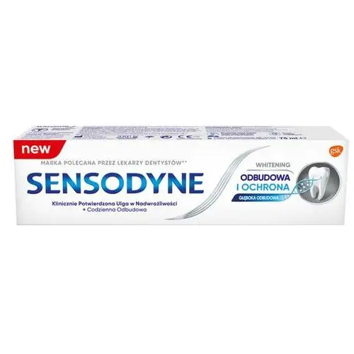 Odbudowa i ochrona whitening pasta do zębów z fluorkiem 75ml Sensodyne