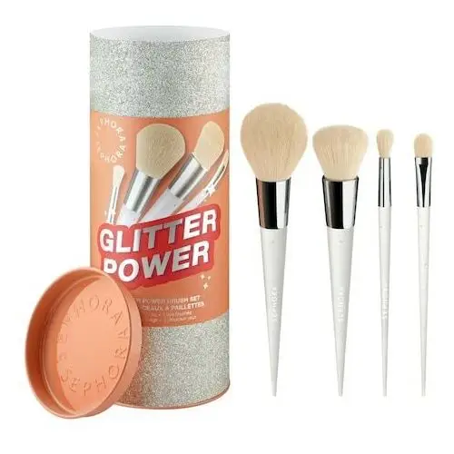 Glitter Power Brush Set - Zestaw 4 pędzli do twarzy i oczu