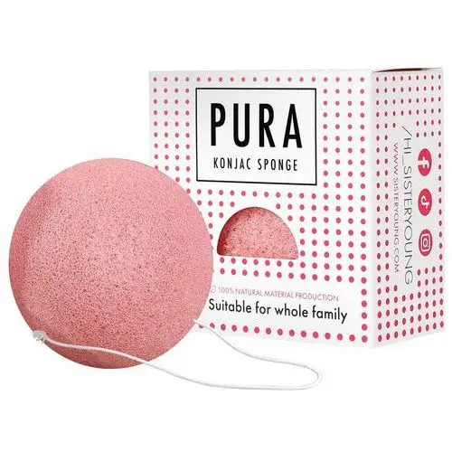 Pura konjac sponge - ekologiczna gąbka do mycia twarzy, różne kolory pink