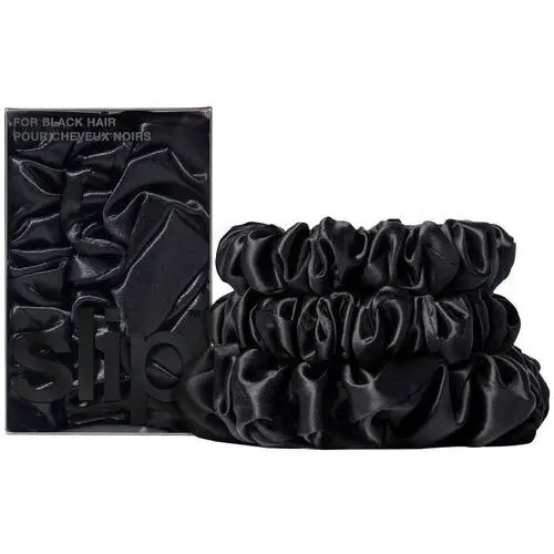 Pure silk back to basics assorted scrunchies - black Slip