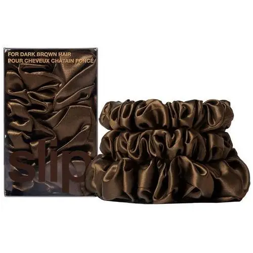 Slip pure silk back to basics assorted scrunchies - dark brown