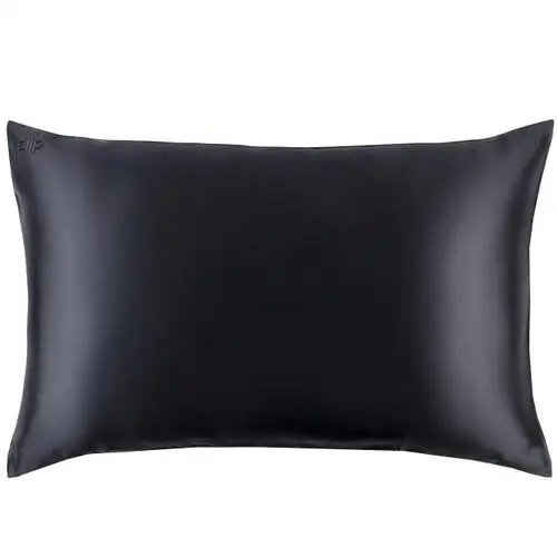 Pure silk queen pillowcase black Slip
