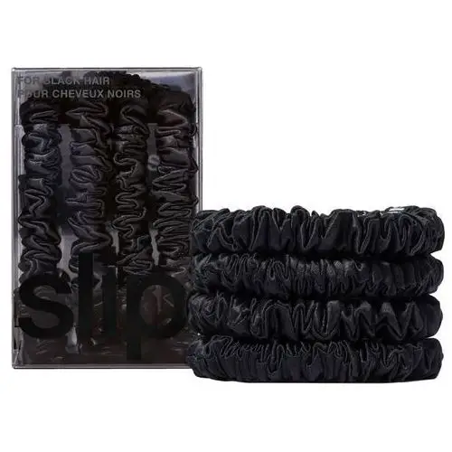 Pure silk skinny scrunchies black Slip