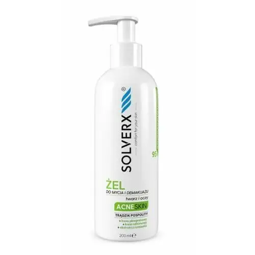 Solverx ACNE SKIN GEL FOR WASHING AND REMOVING MAKE-UP Żel do mycia i demakijażu twarzy i oczu dla skory tłustej i trądzikowej