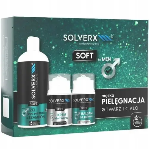 Solverx Men Soft Zestaw Prezentowy 3 Kosmetyków Męskich Krem Balsam Żel