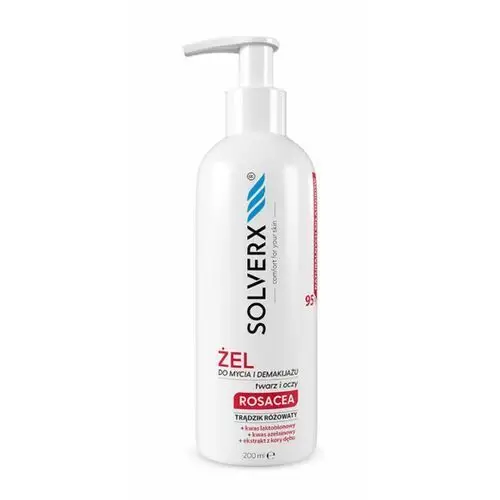 Solverx ROSACEA FACE WASH AND MAKE-UP REMOVER GEL Żel do mycia i demakijażu twarzy z problemem trądziku różowatego