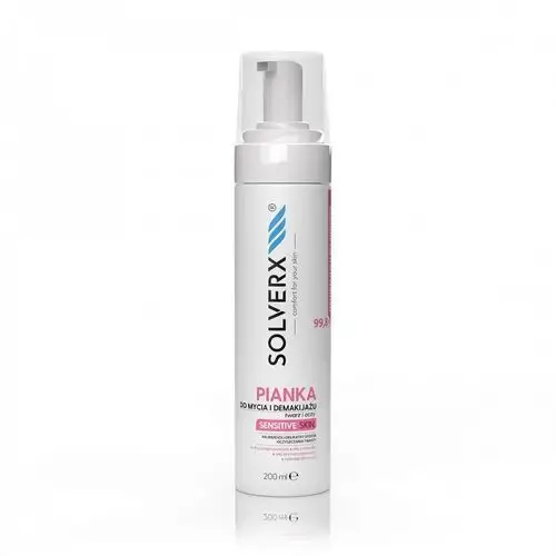 Solverx sensitive skin pianka do mycia i demakijażu twarzy i oczu do cery wrażliwej 200ml