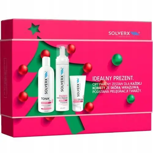 Solverx Sensitive Skin Zestaw Prezentowy 3 Kosmetyków Tonik Pianka Krem