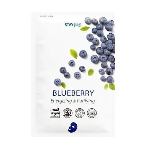 Energetyzująca i oczyszczająca maska na twarz w płachcie blueberry
