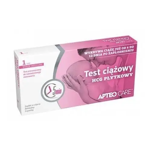 Apteo care test ciążowy hcg płytkowy x 1 sztuka Synoptis pharma