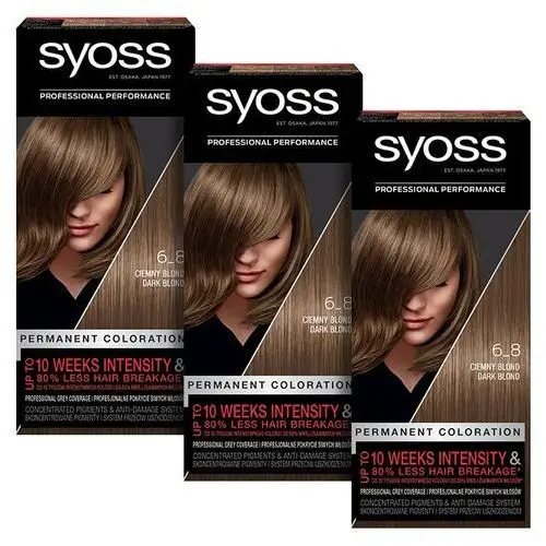 Syoss Farba do włosów 6-8 Ciemny Blond x3szt