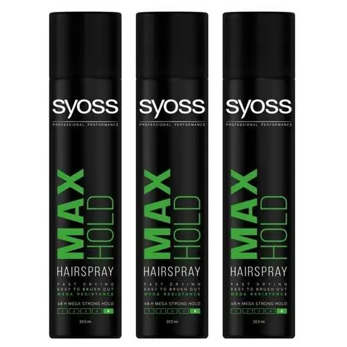 Syoss Max Hold Lakier Mocno Utrwalający 300ml 3szt