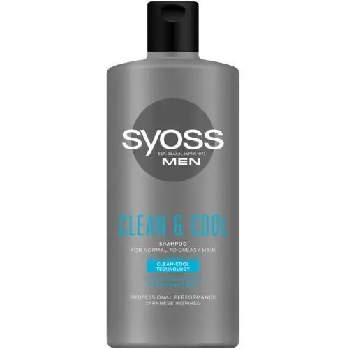 Syoss men clean & cool shampoo szampon do włosów normalnych i przetłuszczających się 440ml