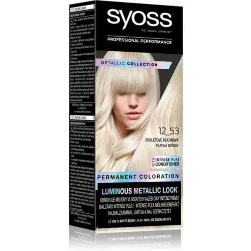 Syoss _permanent coloration farba do włosów trwale koloryzująca 12-53 platinium pearl