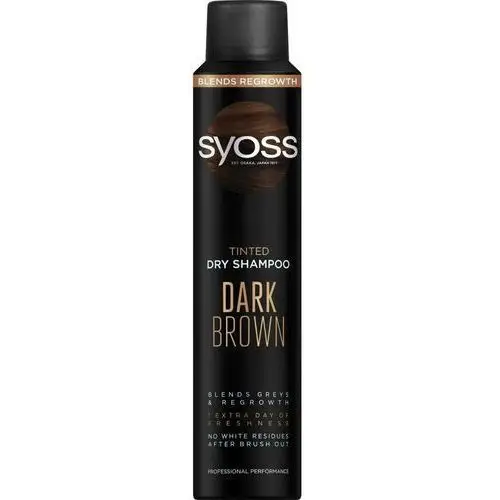 Syoss Tinted dry shampoo dark brown suchy szampon do włosów ciemnych odświeżający i koloryzujący ciemny brąz 200ml