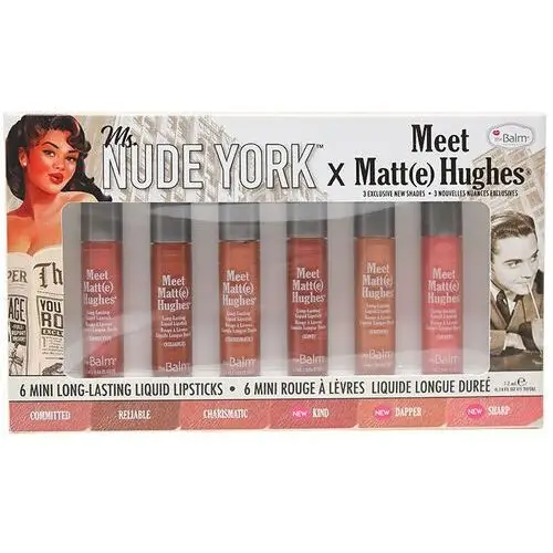 TheBalm Meet Matte Hughes 6-pc Mini Kit 6 shades, Miss Nude York, 496