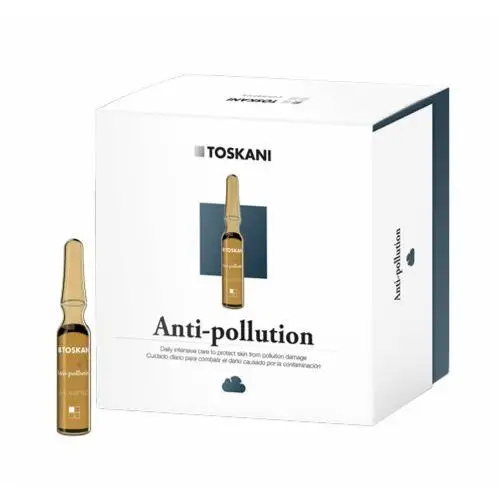 Toskani ANTI-POLLUTION AMPOULE Pielęgnacja zwalczająca zmiany wywołane niekorzystnymi czynnikami zewnętrznymi