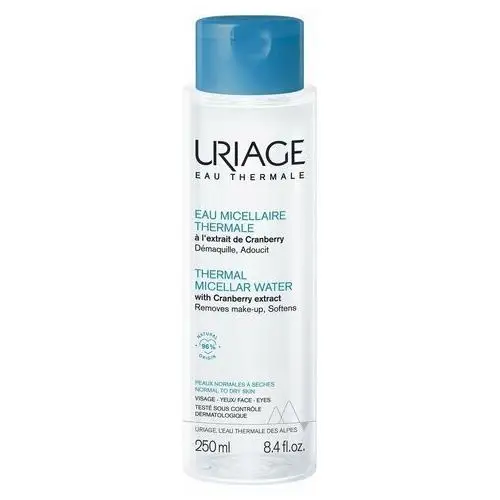 Uriage, Thermal Micellar Water, Płyn micelarny z ekstraktem z żurawiny do cery normalnej i suchej, 250 ml