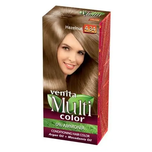 Farba do włosów 4.34 Orzech Laskowy Venita, kolor orzech
