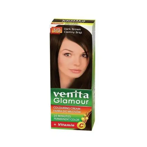 Venita , glamour, farba do włosów, 3/0 ciemny brąz