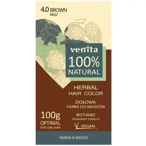 Venita Henna 100% naturalna roślinna farba 4.0 brąz 100 g
