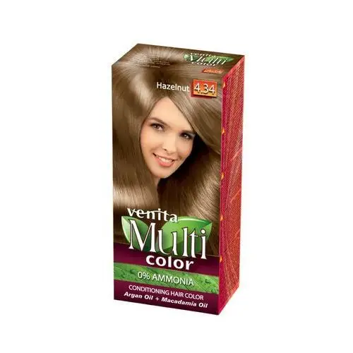 Venita, Multi Color, farba do włosów, 4.34 Orzech Laskowy, kolor orzech