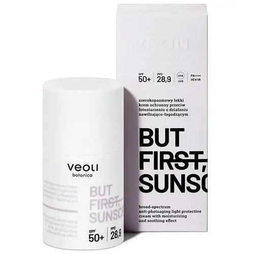 Veoli Botanica But First, Sunscreen Lekki Krem Ochronny SPF50+ Nawilżający