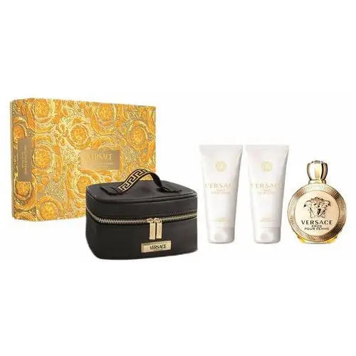 Versace Eros Pour Femme zestaw woda perfumowana spray 100ml + balsam do ciała 100ml + żel pod prysznic 100ml + kosmetyczka