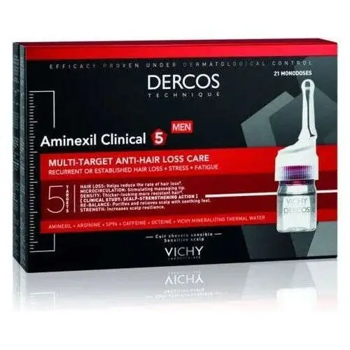 Dercos aminexil clinical 5 dla mężczyzn x 21 ampułek Vichy