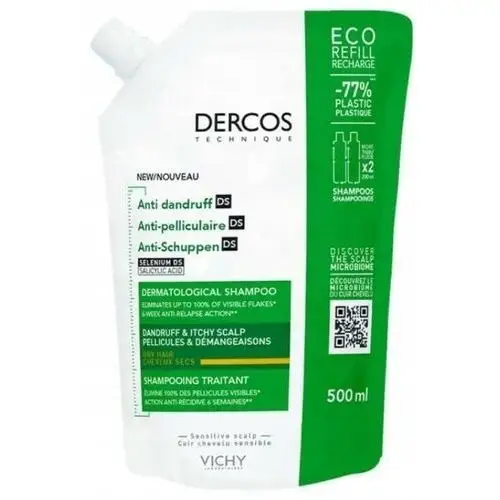 Vichy dercos Ds szampon przeciwłupieżowy do włosów suchych refill 500 ml