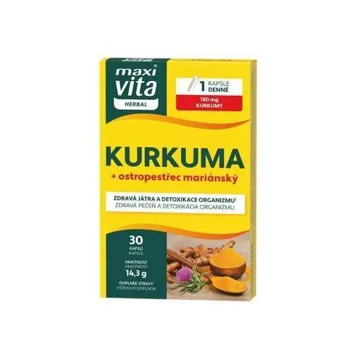 Vitar, s.r.o. Maxi vita herbal turmeric + asparagus 30 tabletek