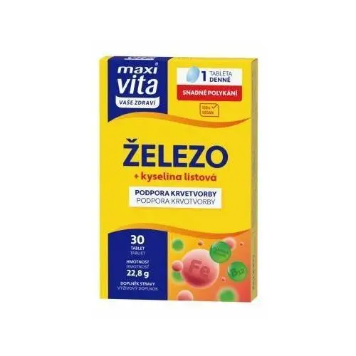 Maxi vita żelazo + kwas foliowy 30 tabletek Vitar, s.r.o