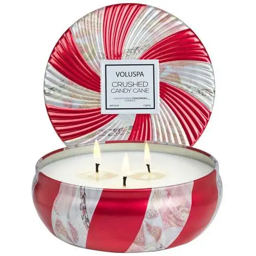 Voluspa 3-wick Tin Candle Crushed Candy Cane (340 g)