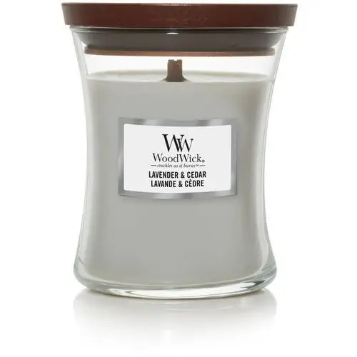 Woodwick lavender & cedar scented candle medium