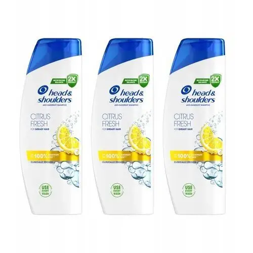 Zestaw 3x Head and Shoulders Citrus Fresh Szampon przeciwłupieżowy 400ml