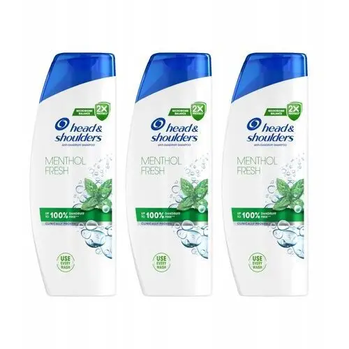 Zestaw 3x Head and Shoulders Menthol Fresh Szampon przeciwłupieżowy 400ml