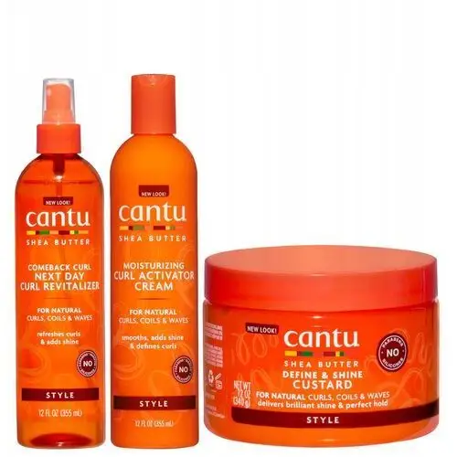 Zestaw Cantu Curl Aktywator Cream Next Day Revitalizer Define Shine Custard