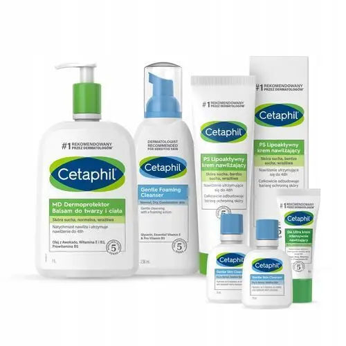 Zestaw Cetaphil MD 1L, Lekka pianka, Ps krem 100g mini Em Da