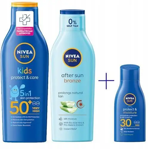 Zestaw kosmetyków Nivea Sun Nawilżający balsam do opalania Spf 50+, 200 ml