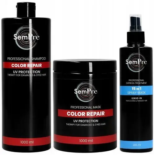 Zestaw Sempre Color Repair Szampon 1000 ml Maska 1000 ml Spray 285 ml