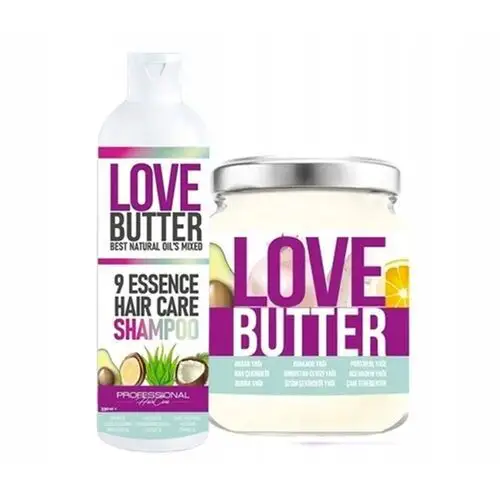 Zestaw Szampon odżywka do włosów i krem pielęgnujący Love Hair Butter