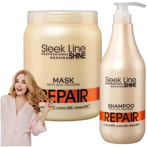 Zestaw Szampon Stapiz Sleek Line Repair Maska Stapiz Repair Mask